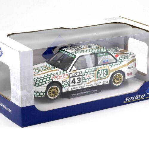 1:18 Solido BMW M3 E30 DTM 1991 A.Berg #43 Tictac white/ green