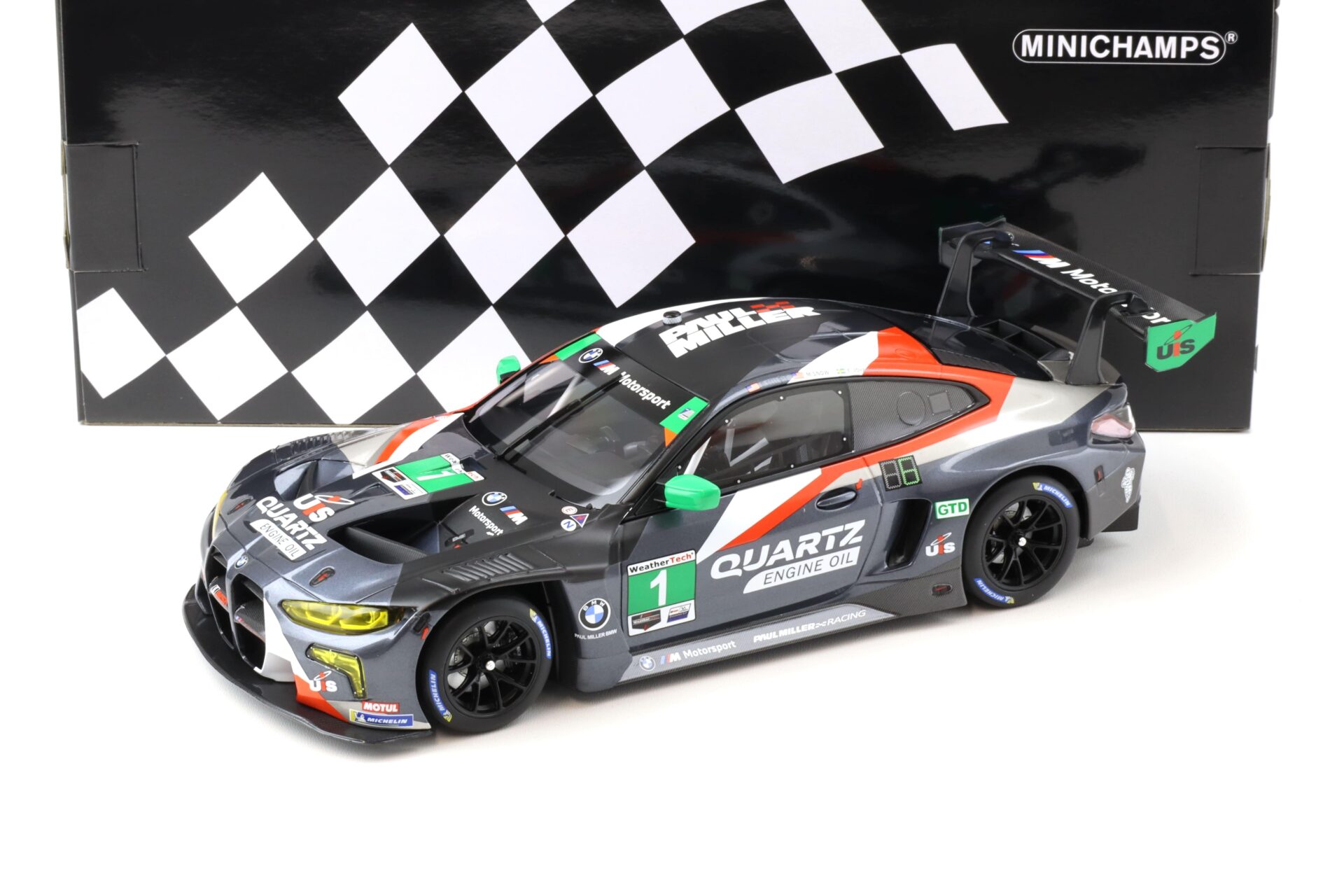 1:18 Minichamps BMW M4 GT3 GTD Paul Miller Racing 12h Sebring IMSA 2022 #1 Sellers