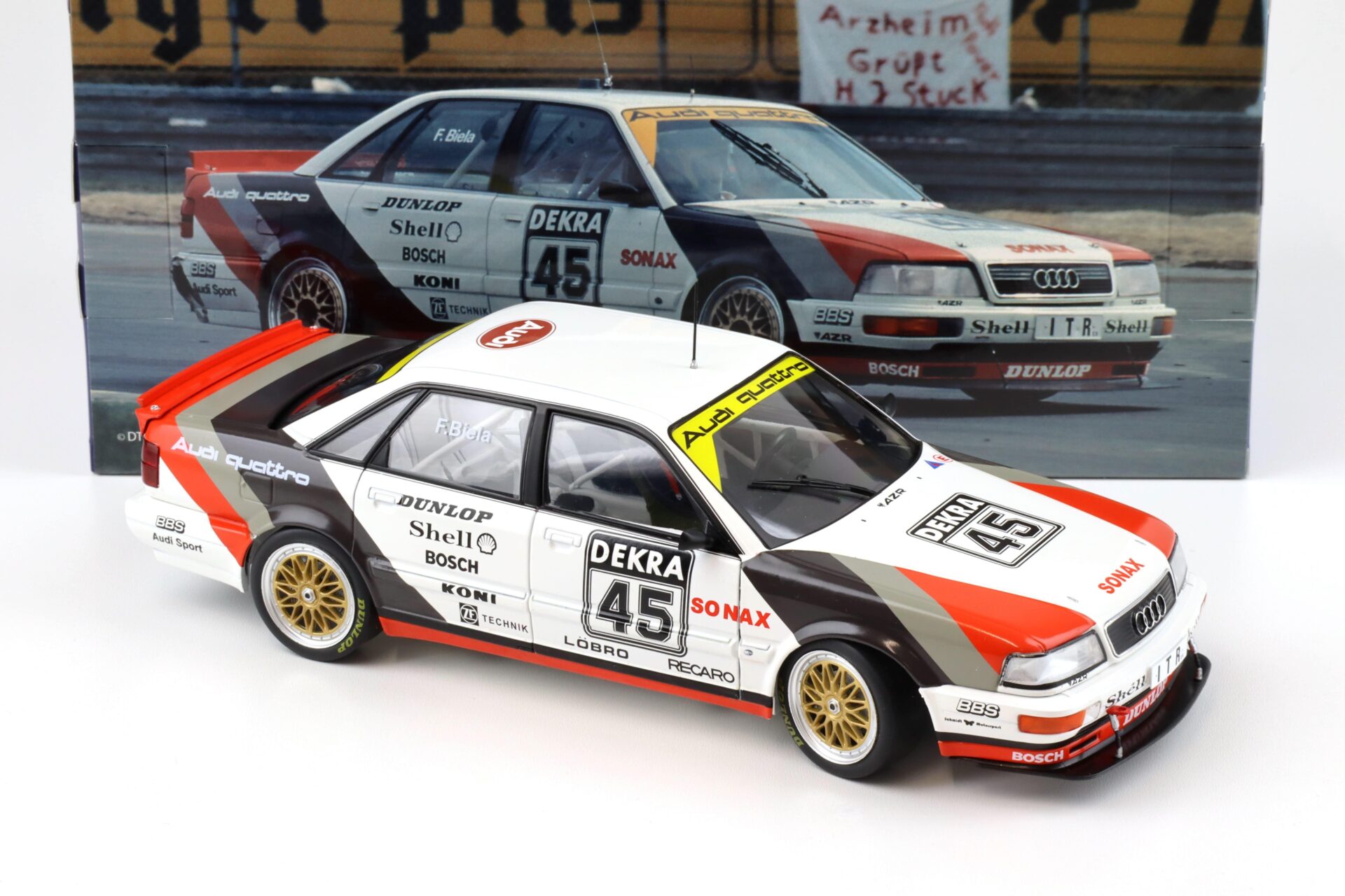 1:18 WERK83 Audi V8 Quattro DTM Champion 1991 #45 Frank Biela white
