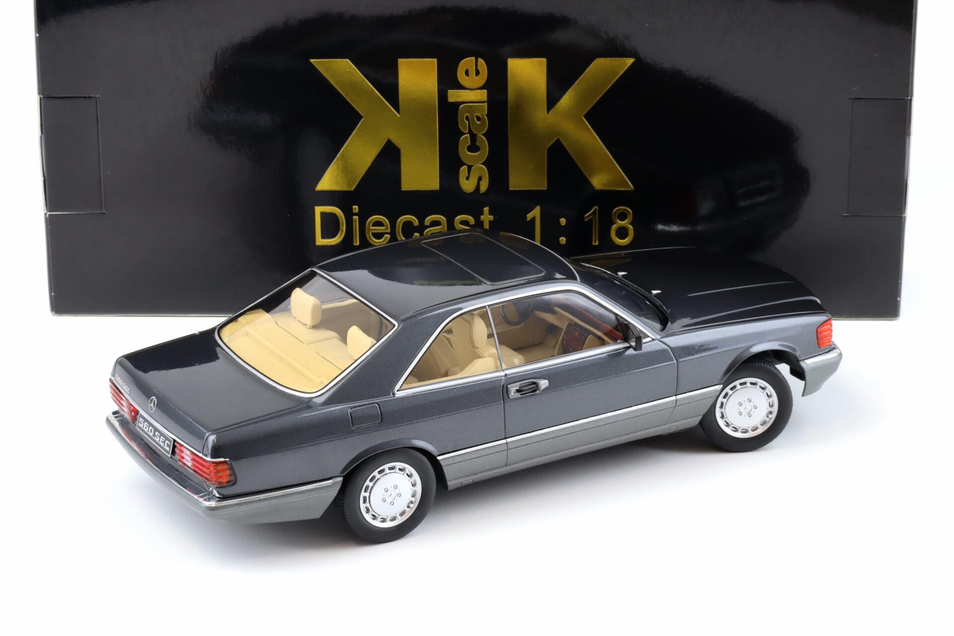1:18 KK-Scale Mercedes 500 SEC C126 Coupe 1985 anthracite metallic
