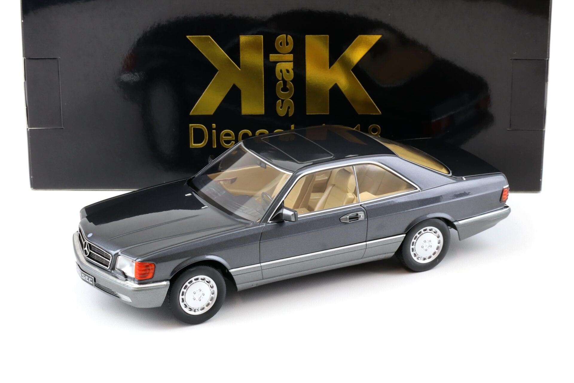 1:18 KK-Scale Mercedes 500 SEC C126 Coupe 1985 anthracite metallic