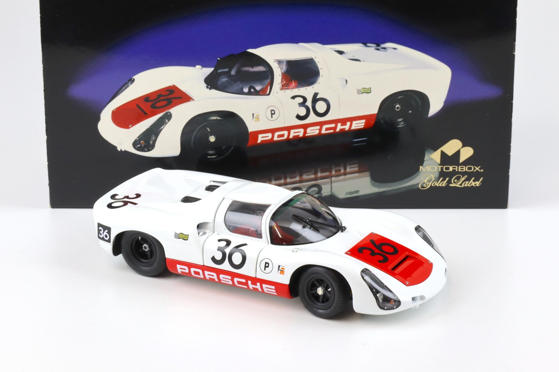 1:18 Exoto Motorbox Porsche 910 Sebring 12h 1967 Patrick/Mitter #36 MTB00066B