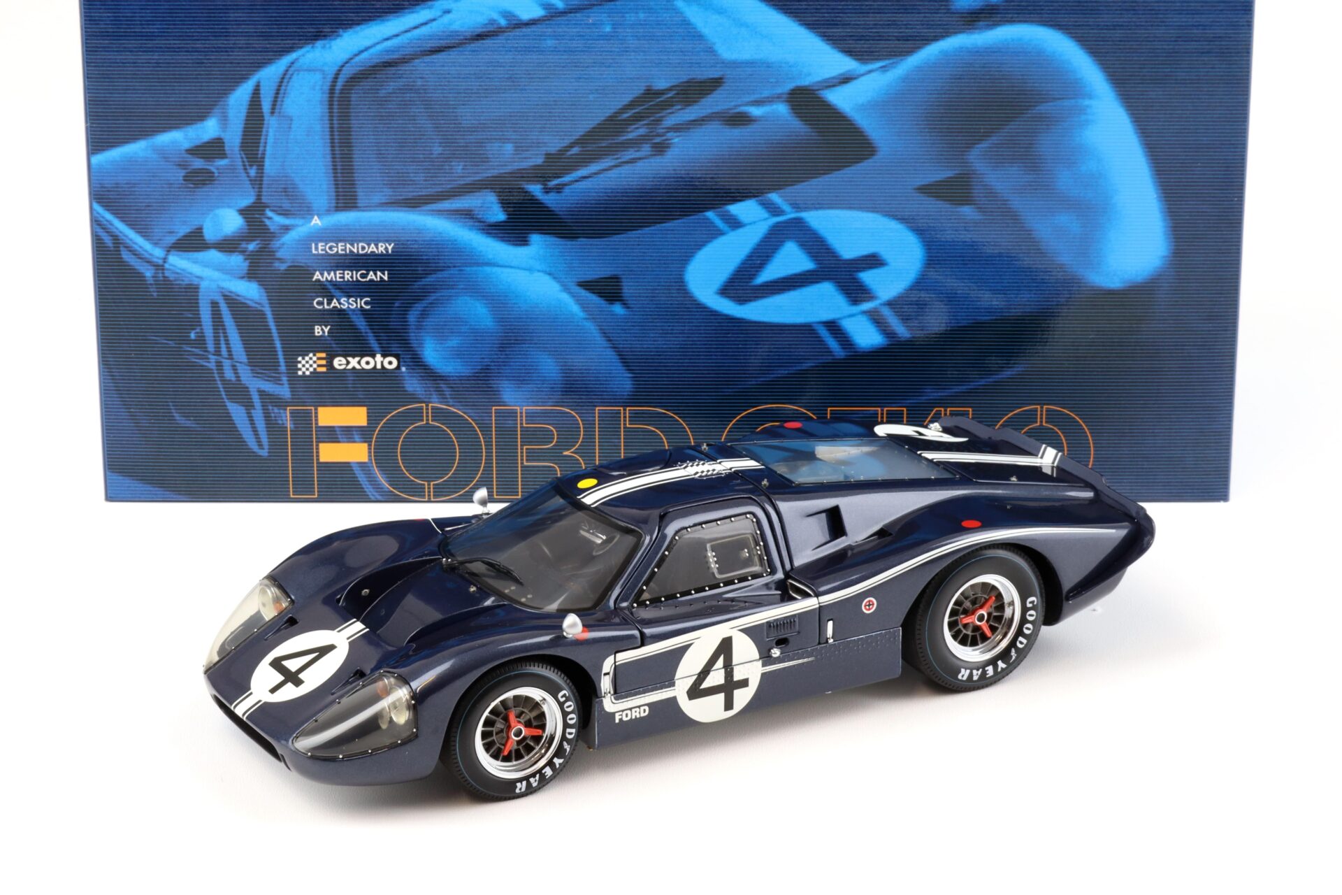 1:18 Exoto Ford GT40 MK IV 24h Le Mans 1967 Hulme/ Ruby #4 blue RLG18056
