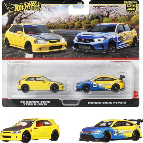 1:64 Hot Wheels 2025 Premium 2-Pack 979R Honda Civic EK9 + Honda Civic Type R