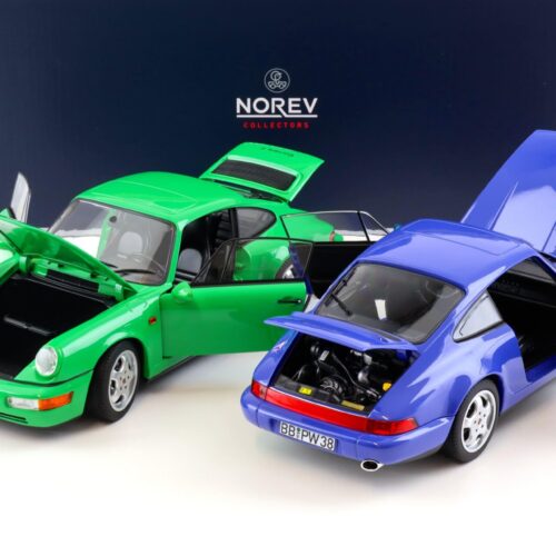 1:18 Norev Porsche 911 964 Carrera 4 Coupe SET 2 pcs. Maritim blue + Signal green