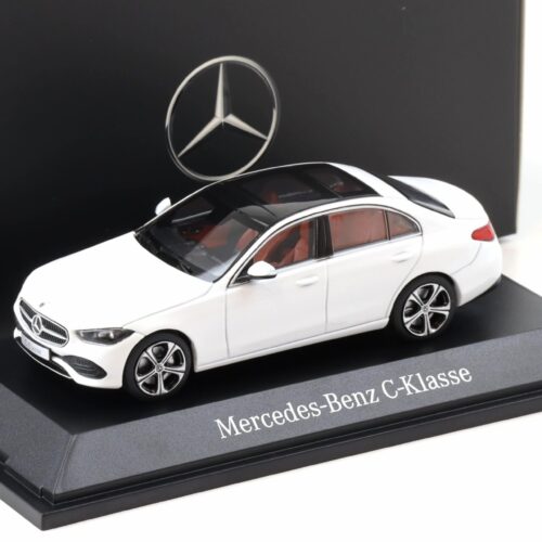1:43 Herpa Mercedes C-Klasse Limousine (W206) opalite white 2021 DEALER VERSION