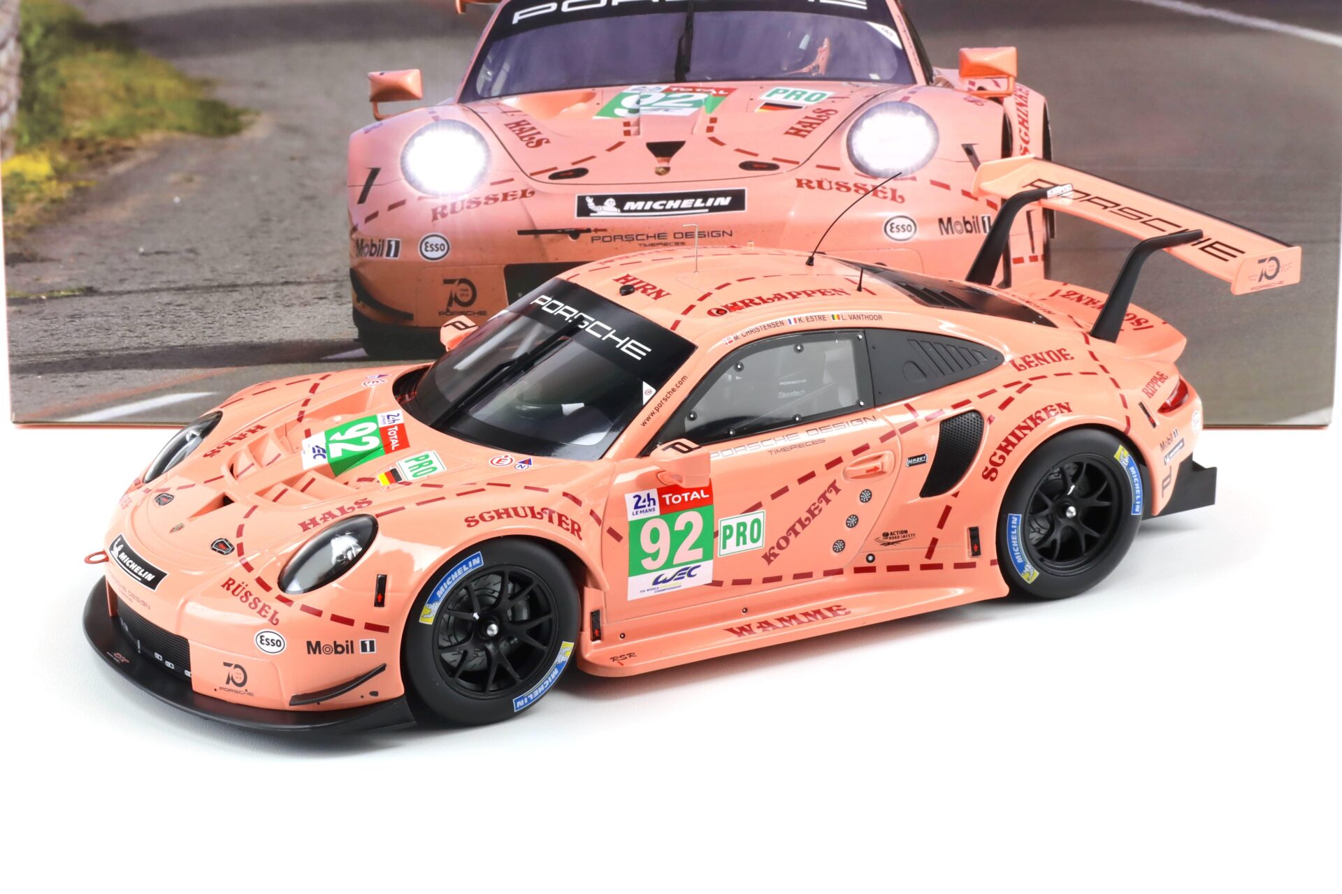 1:12 IXO Porsche 911 991 RSR #92 Winner LMGTE-Pro 24h Le Mans 2018 Pink Pig