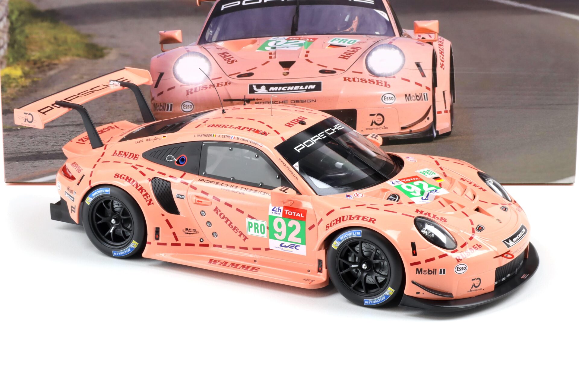 1:12 IXO Porsche 911 991 RSR #92 Winner LMGTE-Pro 24h Le Mans 2018 Pink Pig