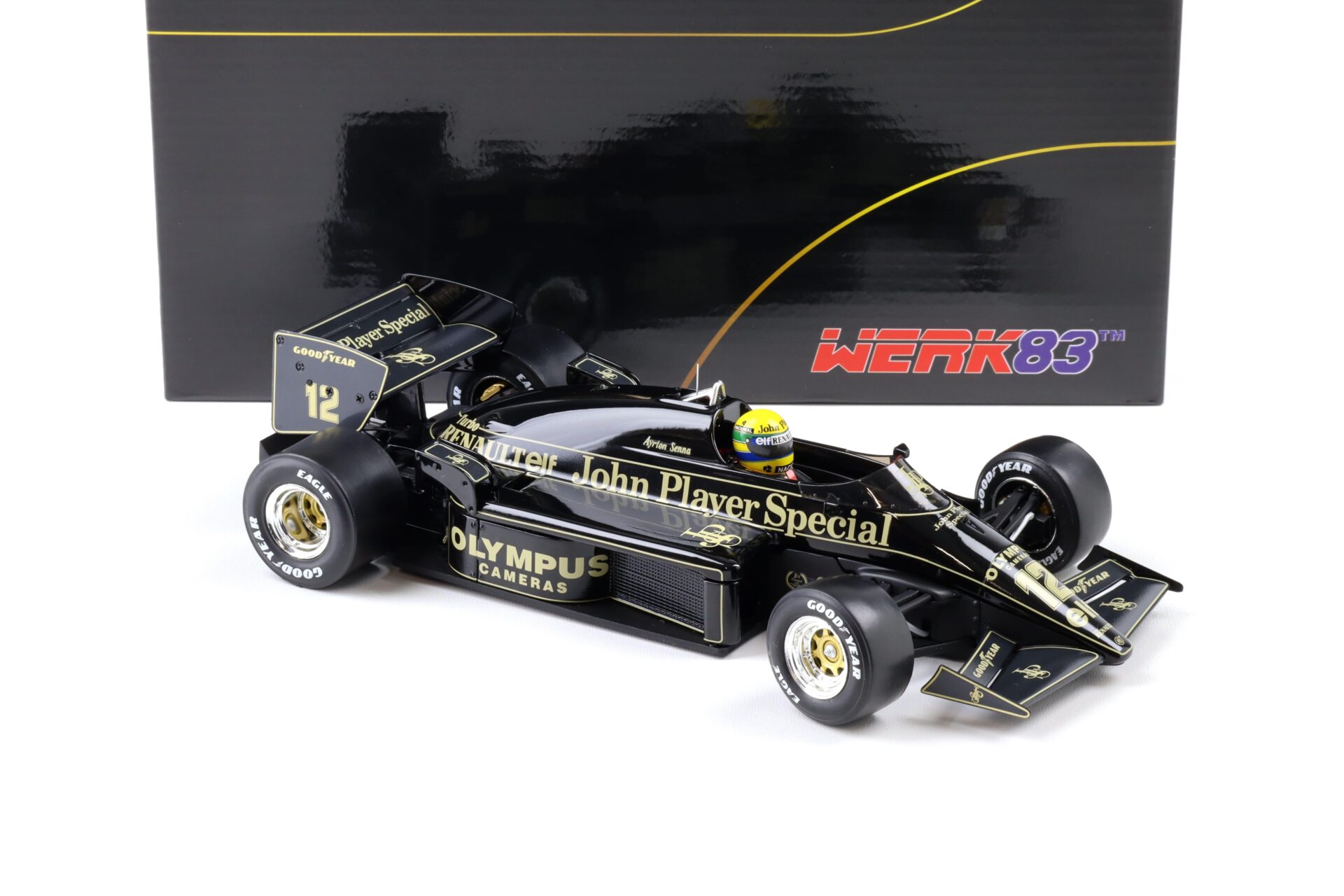 1:18 WERK83 Ayrton Senna Lotus 97T #12 F1 Monaco GP 1985 Pole Position