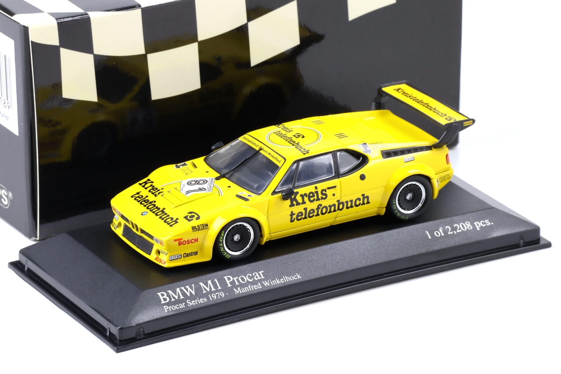 1:43 Minichamps BMW M1 Procar Kreistelefonbuch #81 M.Winkelhock 1979