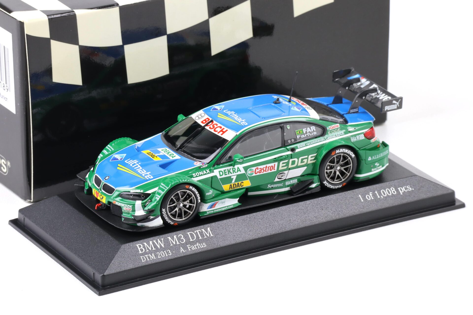 1:43 Minichamps BMW M3 DTM E92 Team RBM DTM 2013 #7 Castrol Farfus