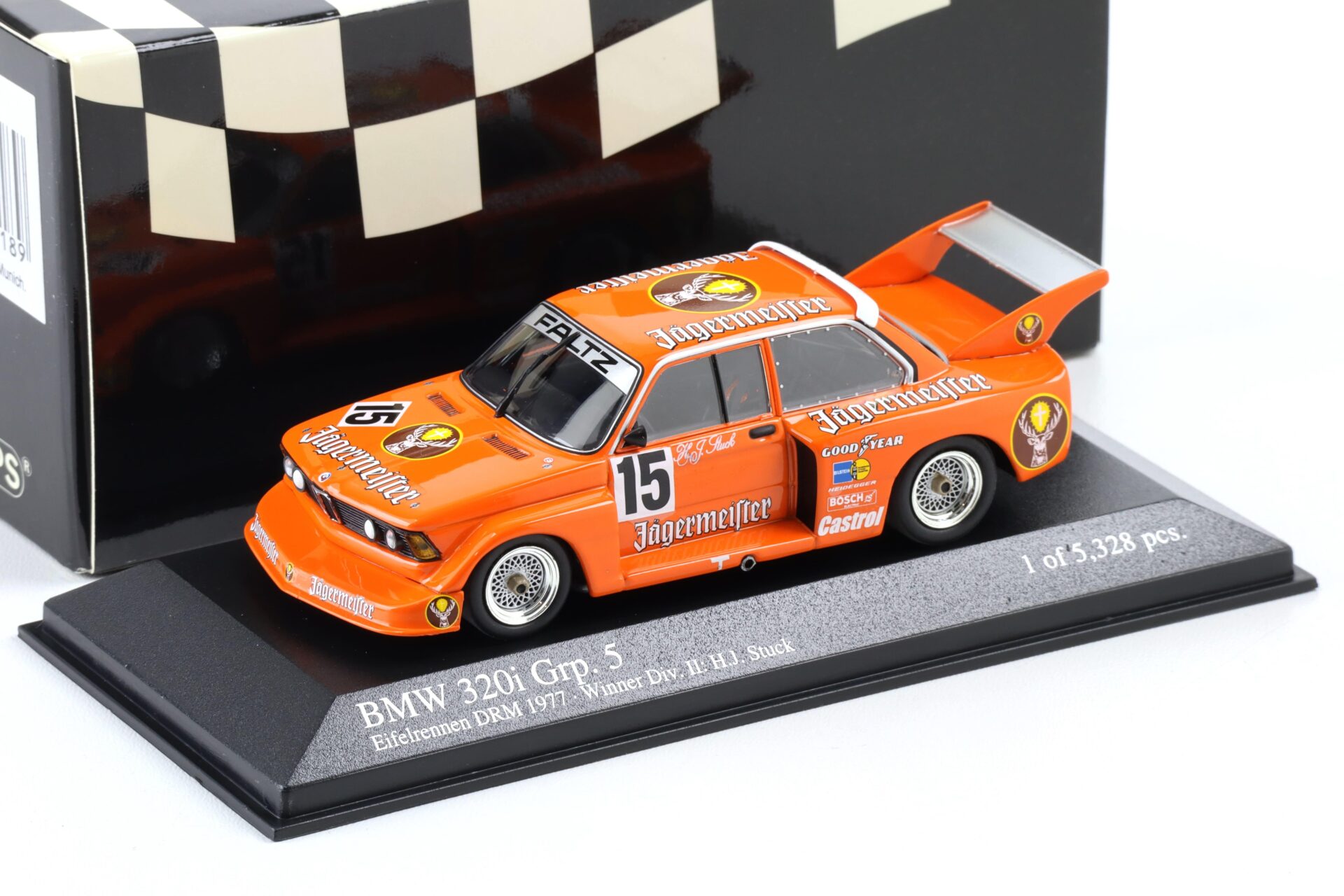 1:43 Minichamps BMW 320i E21 Grupp 5 H.J. Stuck #15 Winner Eifelrennen DRM 1977