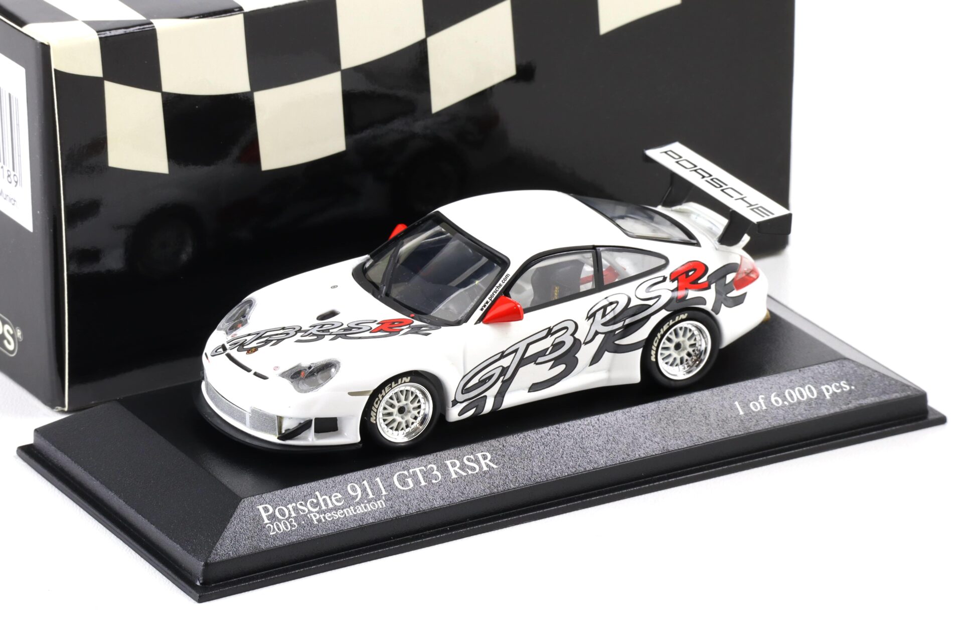 1:43 Minichamps Porsche 911 996 GT3 RSR Presentation 2003 white
