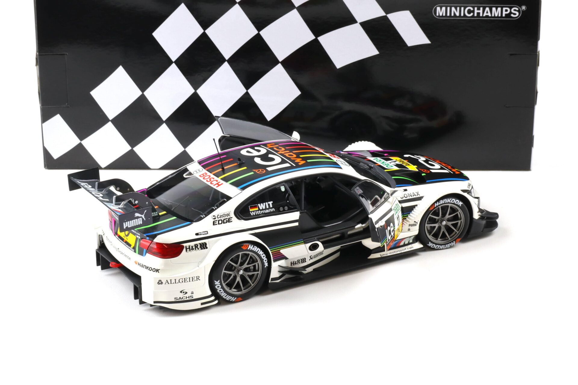 1:18 Minichamps BMW M3 E92 DTM Team MTEK #21 Ice Watch Wittmann 2013