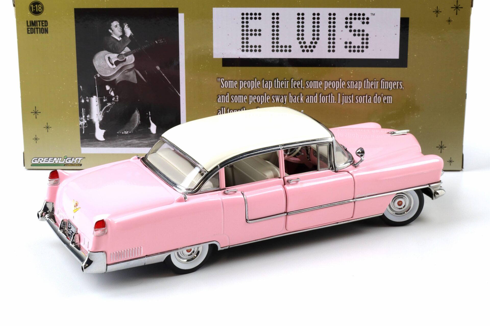 1:18 Greenlight 1955 Cadillac Fleetwood Series 60 Elvis Presley pink/ white roof