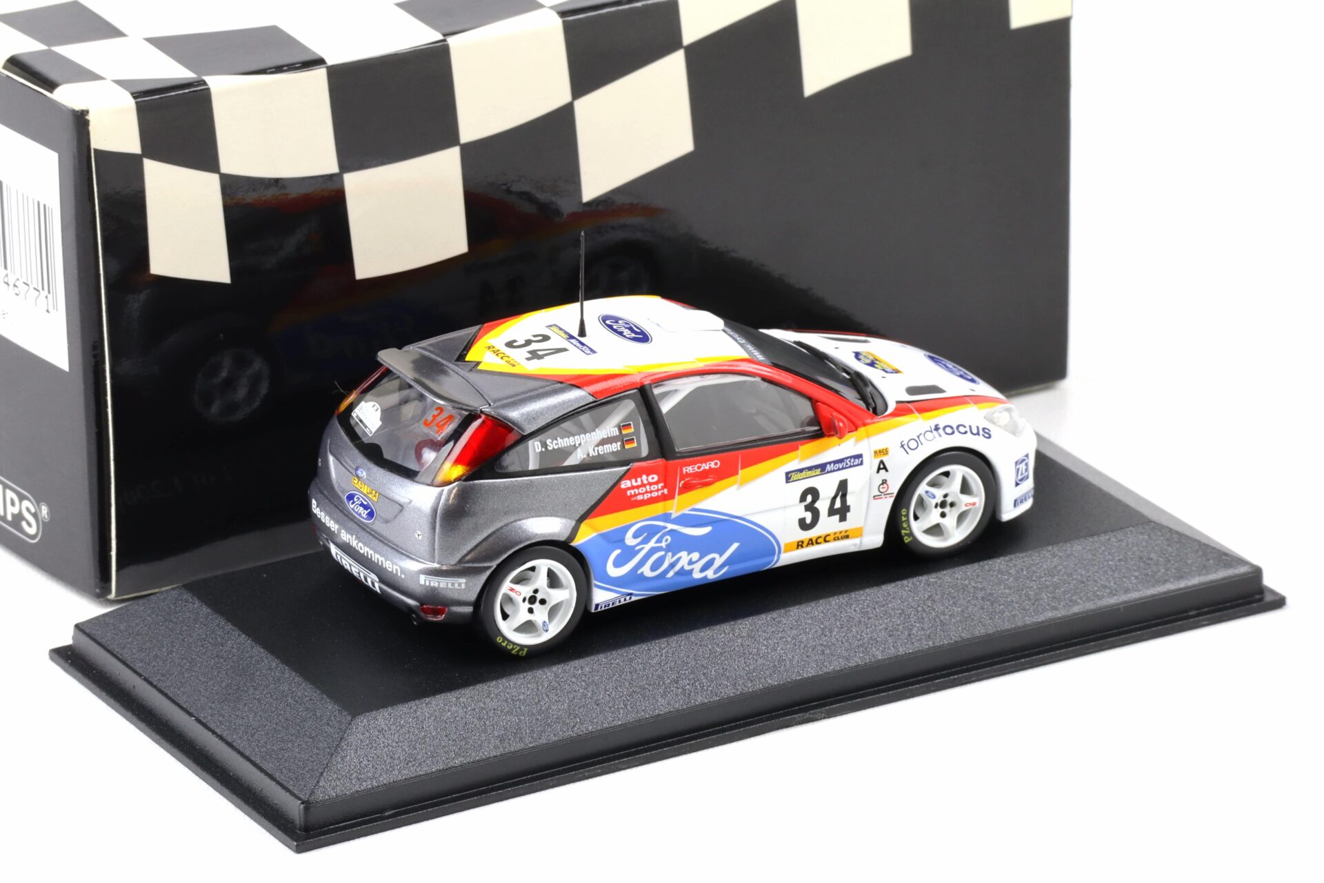 1:43 Minichamps Ford Focus WRC Rally Catalunya 2002 Kremer/ Schneppenheim #34
