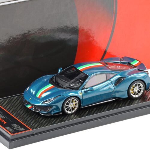 1:43 BBR Ferrari 488 Pista Coupe Blu Capri/ Italian stripe - Limited 30 pcs.