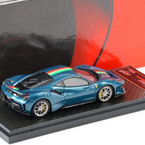 1:43 BBR Ferrari 488 Pista Coupe Blu Capri/ Italian stripe - Limited 30 pcs.