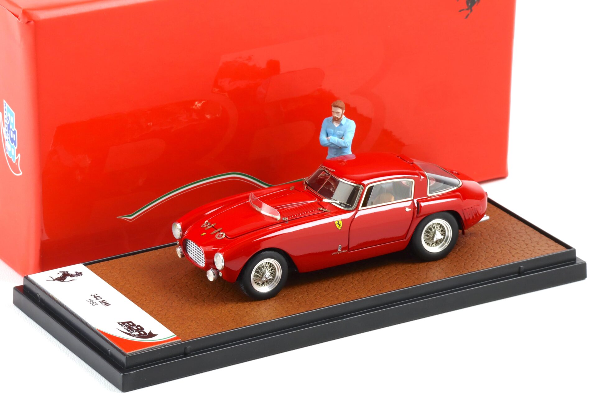 1:43 BBR Ferrari 340 MM S/N 0320 24h Le Mans 1953 Farina/ Hawthorn red with figure