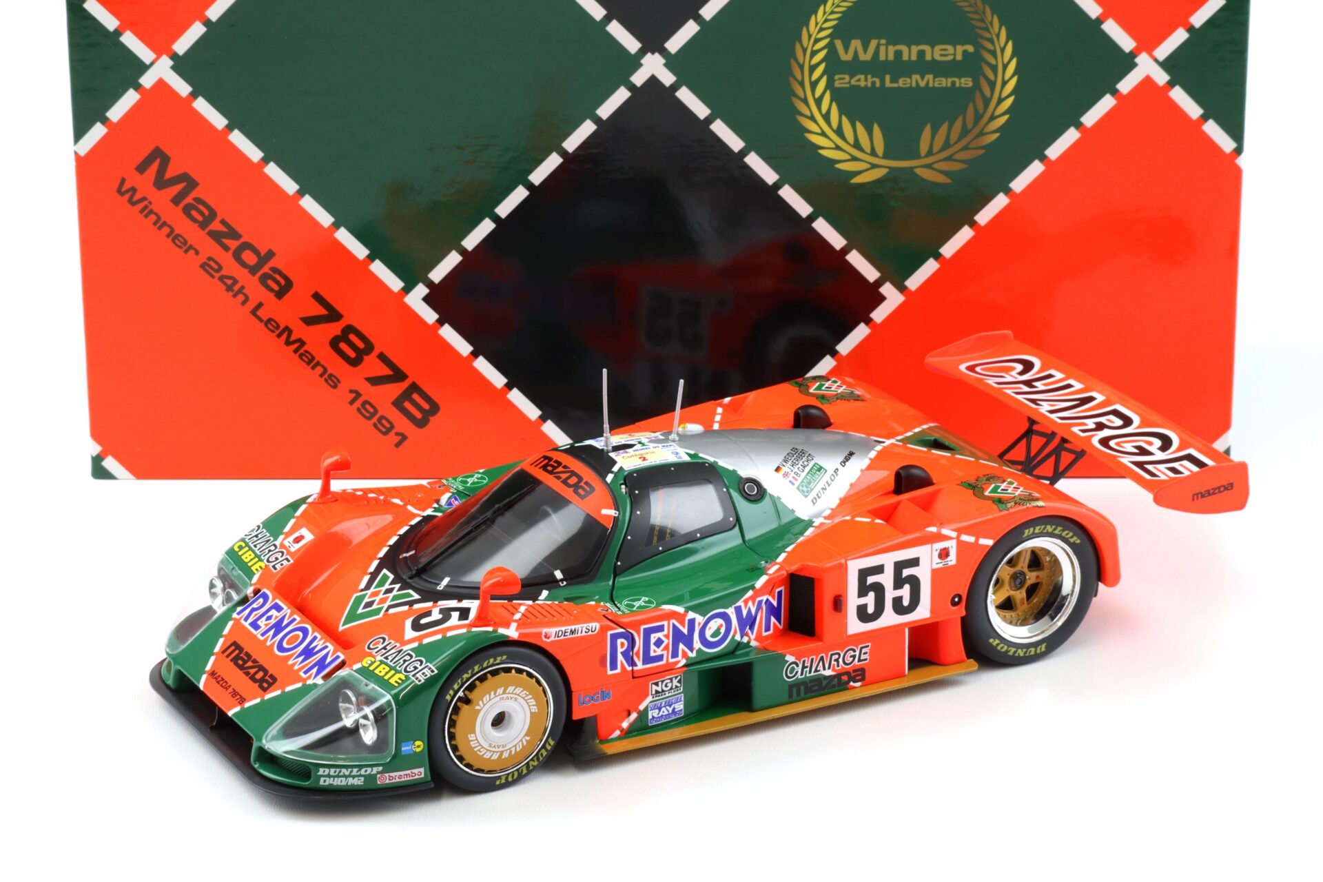 1:18 WERK83 Mazda 787B Winner 24h Le Mans 1991 #55 Weidler/ Herbert Collectors Box