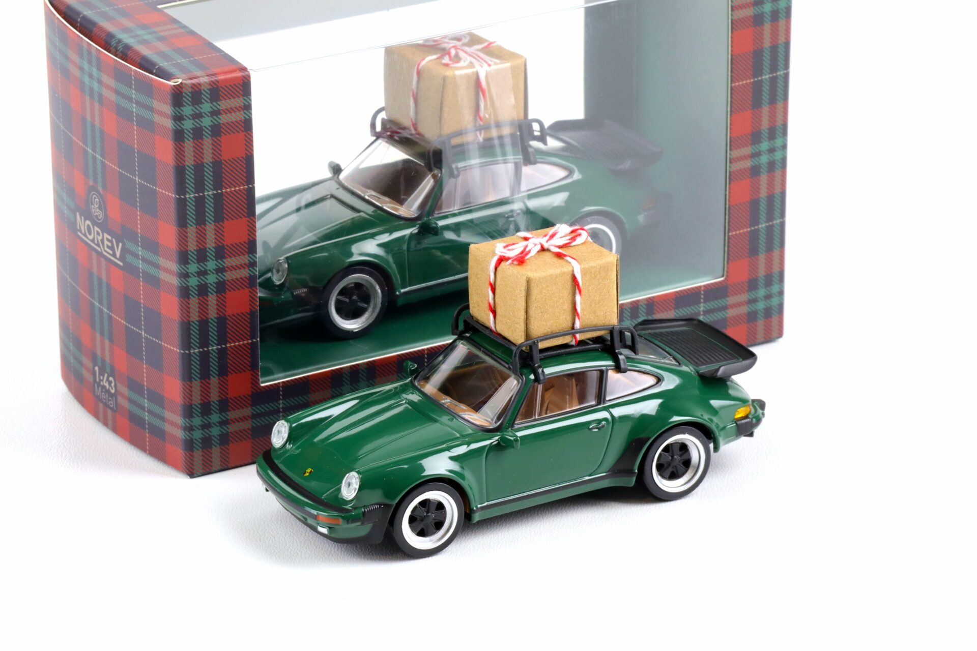 1:43 Norev Jet Car Porsche 911 Turbo Coupe 1978 Christmas Edition dark green