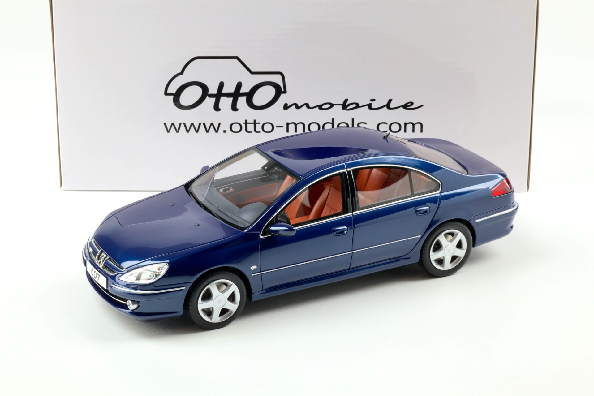 1:18 OTTO mobile OT485 Peugeot 607 3.0 V6 Limousine Phase 2 Montebello blue 2008