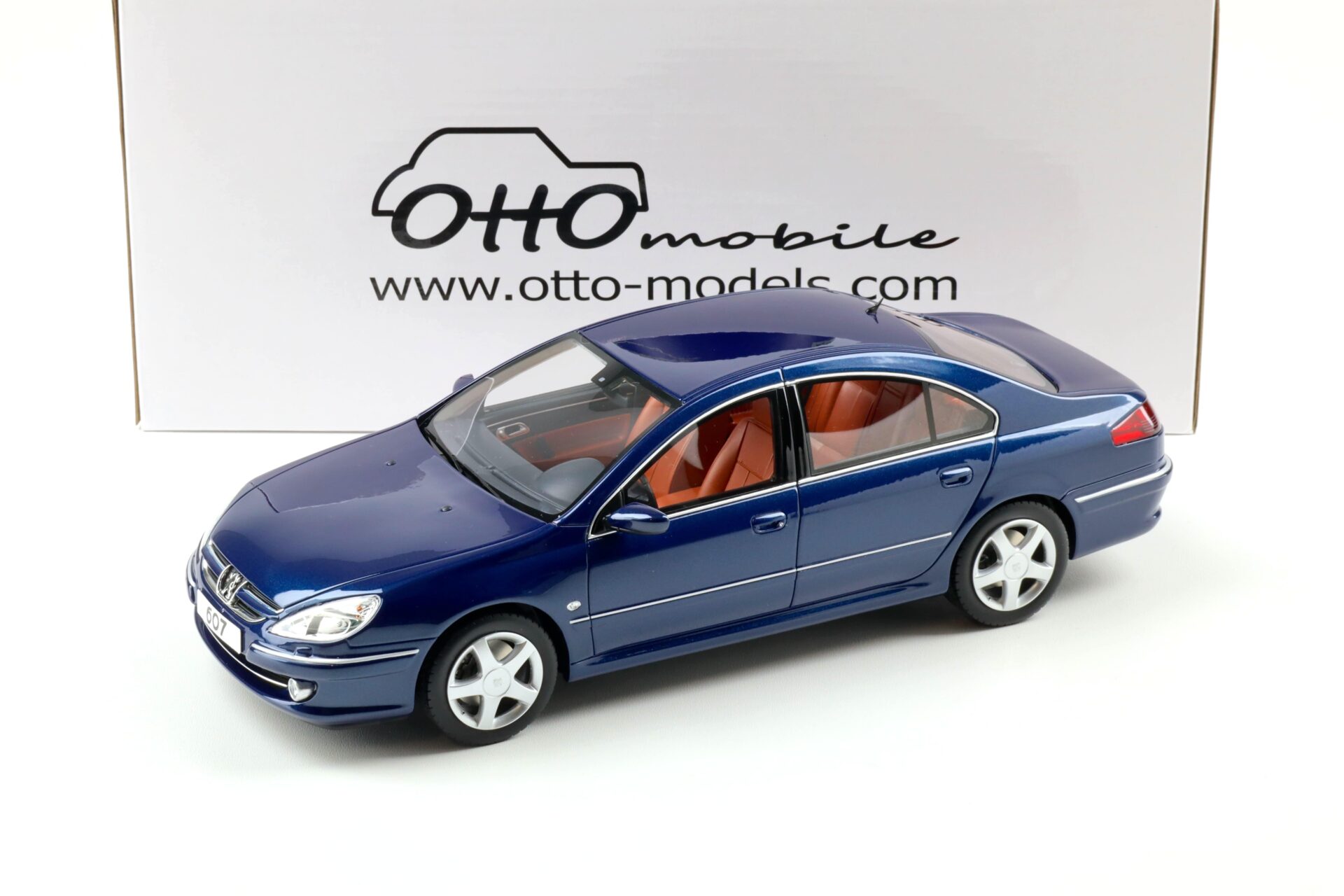 1:18 OTTO mobile OT485 Peugeot 607 3.0 V6 Limousine Phase 2 Montebello blue 2008