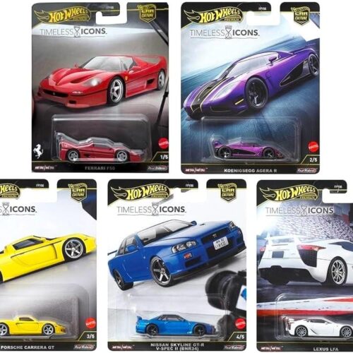 1:64 Hot Wheels Premium 2025 Timeless Icons SET 5 pcs. 976N Ferrari, Nissan, Porsche