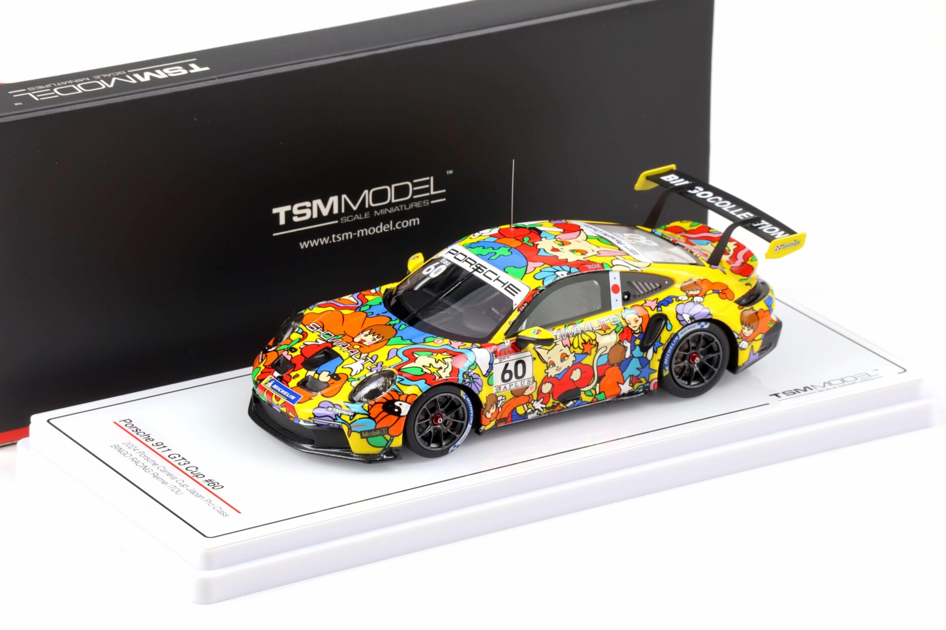 1:43 TSM Model Porsche 911 GT3 Cup #60 Japan Pro Class 2024 Bingo Racing Reimei Itou