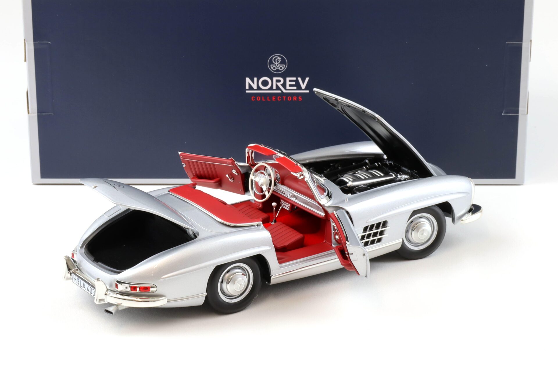 1:18 Norev Mercedes 300 SL Roadster 1957 silver with Hardtop