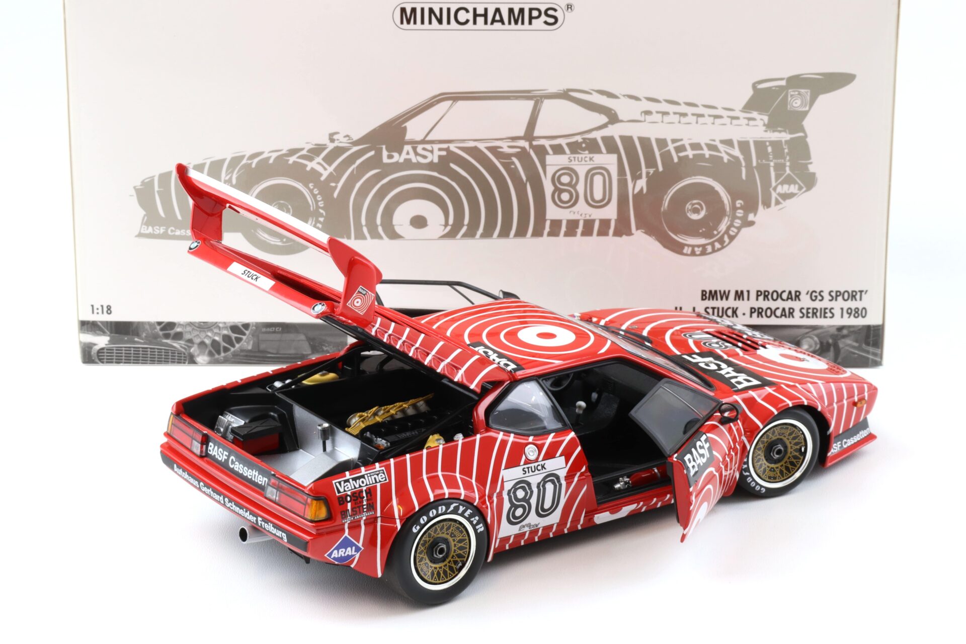 1:18 Minichamps BMW M1 ProCar GS Sport H.J. Stuck BASF #80 Procar Series 1980