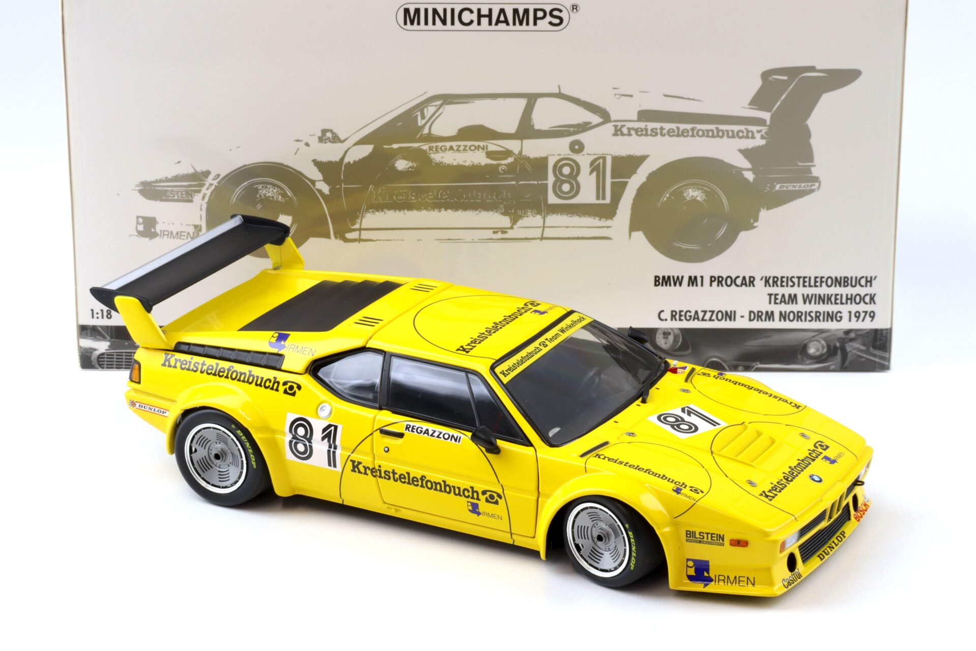 1:18 Minichamps BMW M1 ProCar KREISTELEFONBUCH Team Winkelhock Regazzoni DRM 1979