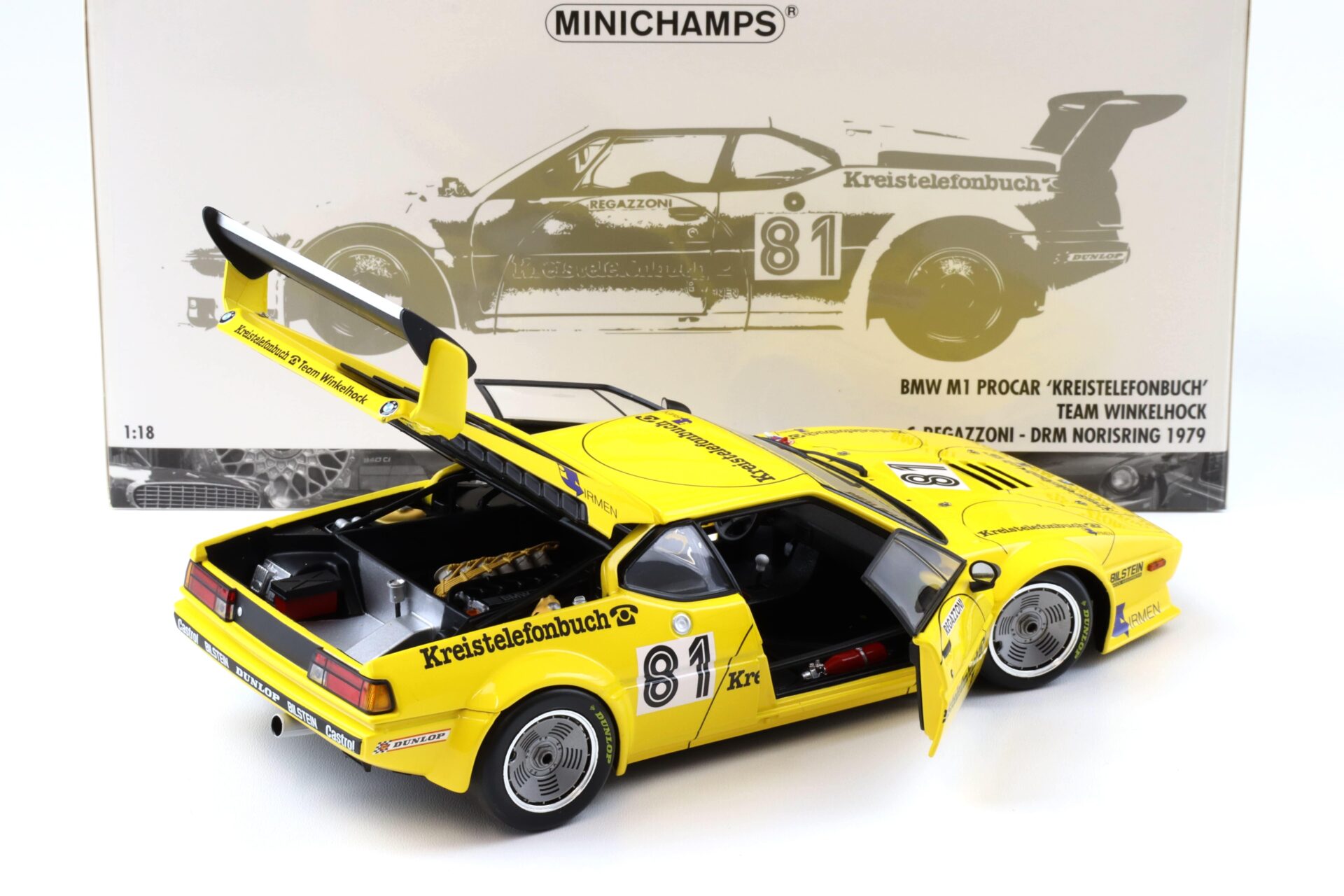 1:18 Minichamps BMW M1 ProCar KREISTELEFONBUCH Team Winkelhock Regazzoni DRM 1979