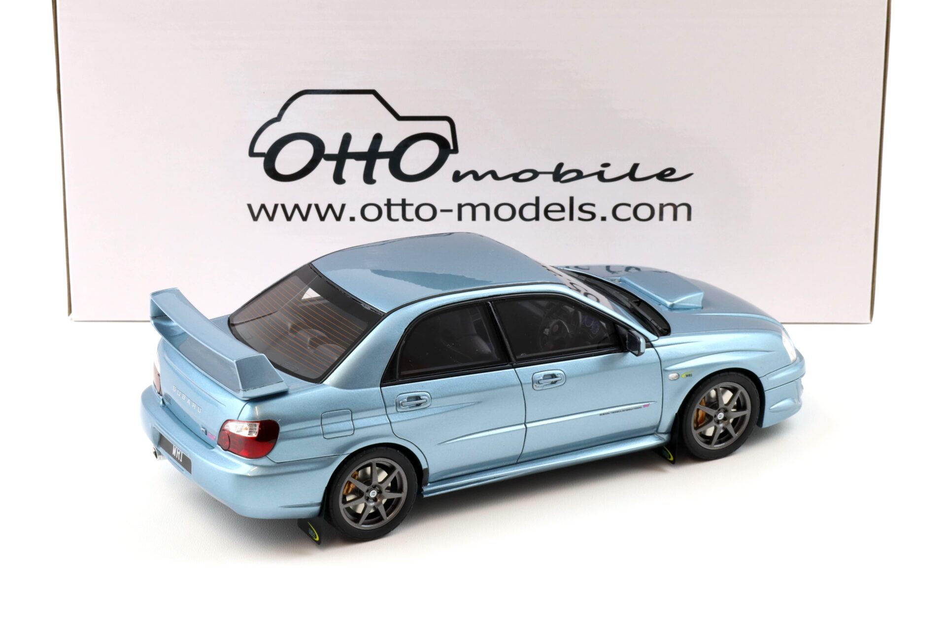 1:18 OTTO mobile OT1114 Subaru Impreza WRX STI WR1 Solberg Edition Ice blue metallic