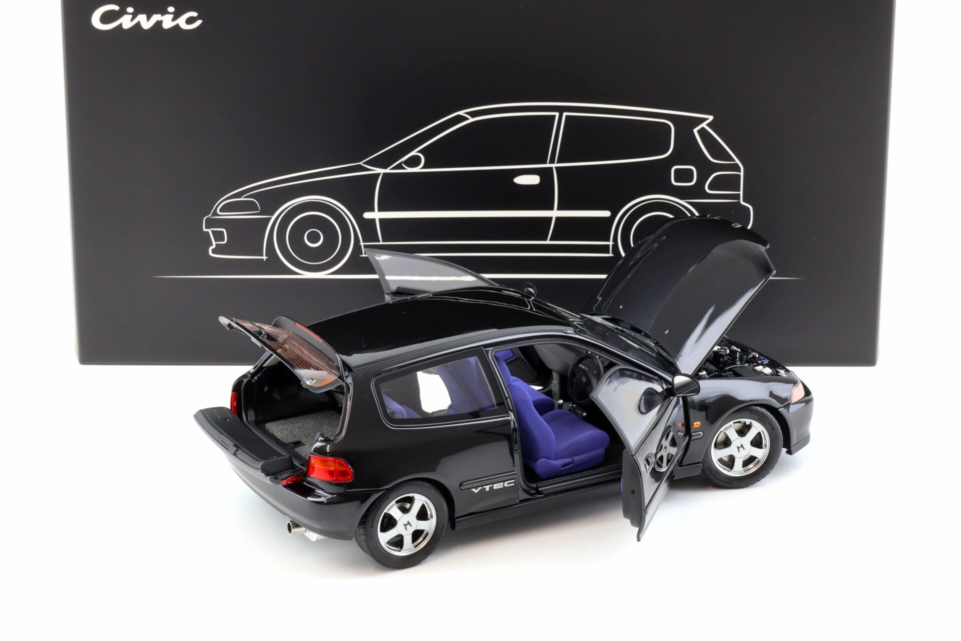1:18 LCD Models Honda Civic SiR II (EG6) VTEC 1993 black with Lift LCD18018-BL