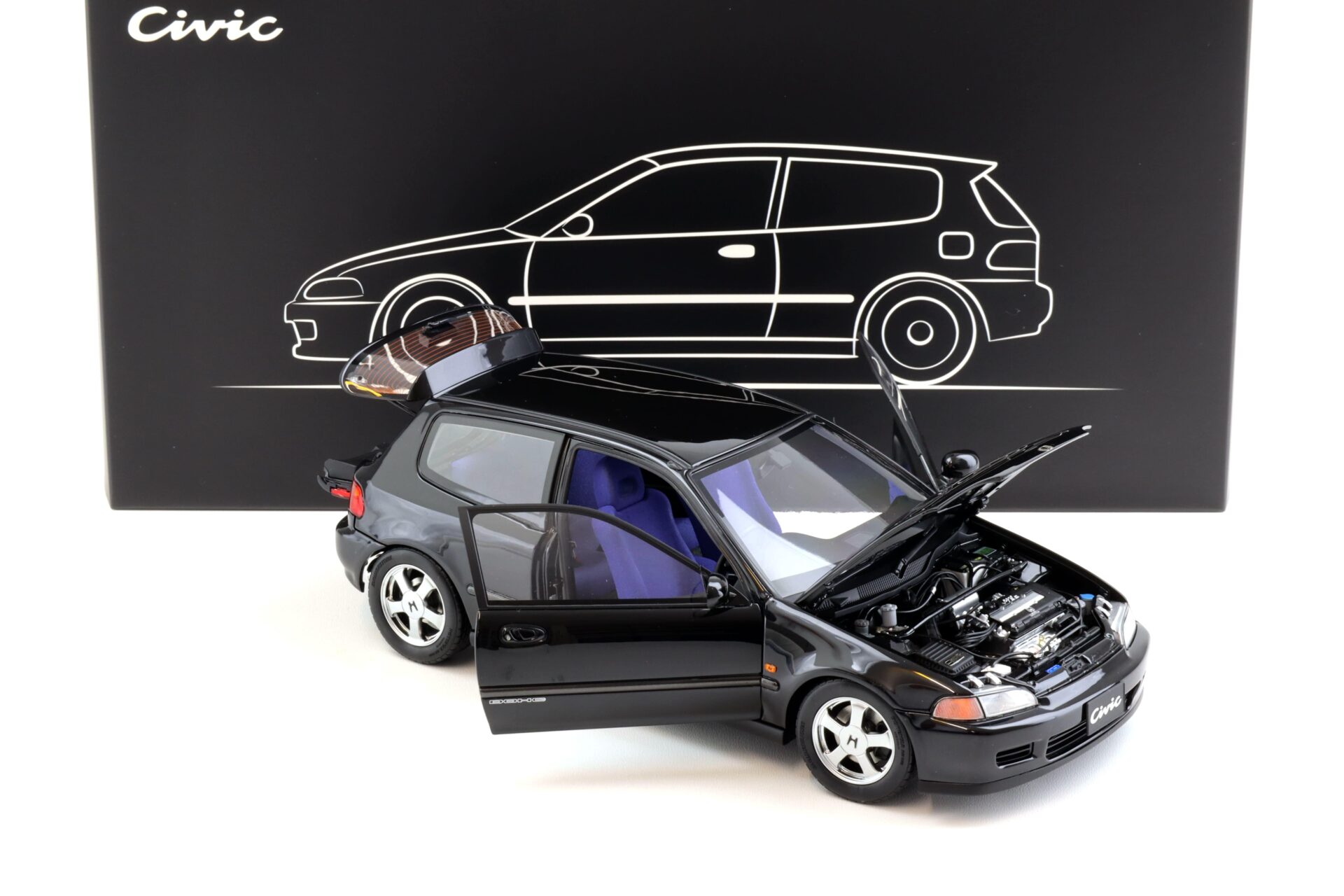 1:18 LCD Models Honda Civic SiR II (EG6) VTEC 1993 black with Lift LCD18018-BL