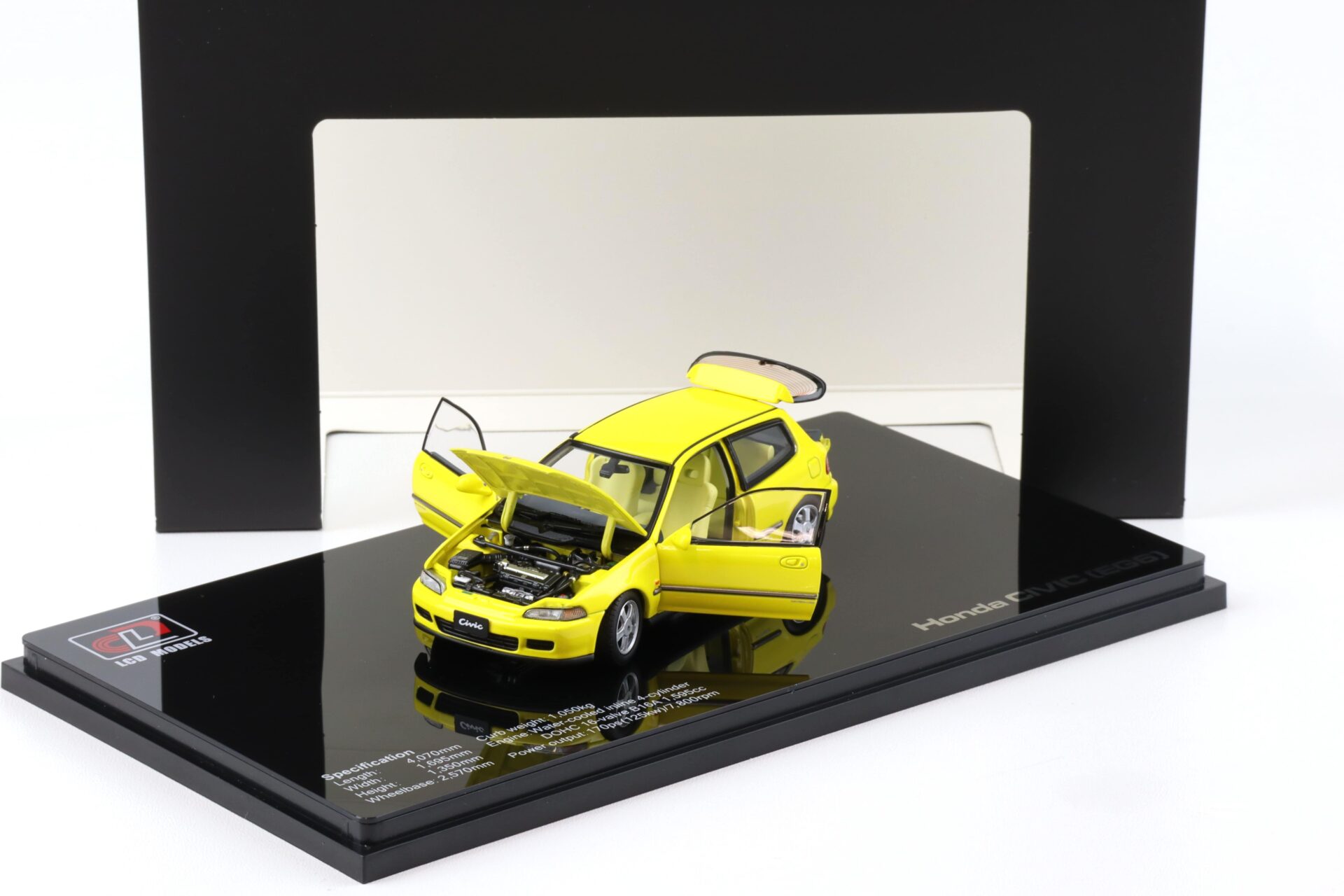 1:43 LCD Models Honda Civic SiR II (EG6) VTEC 1993 yellow LCD43010-YE