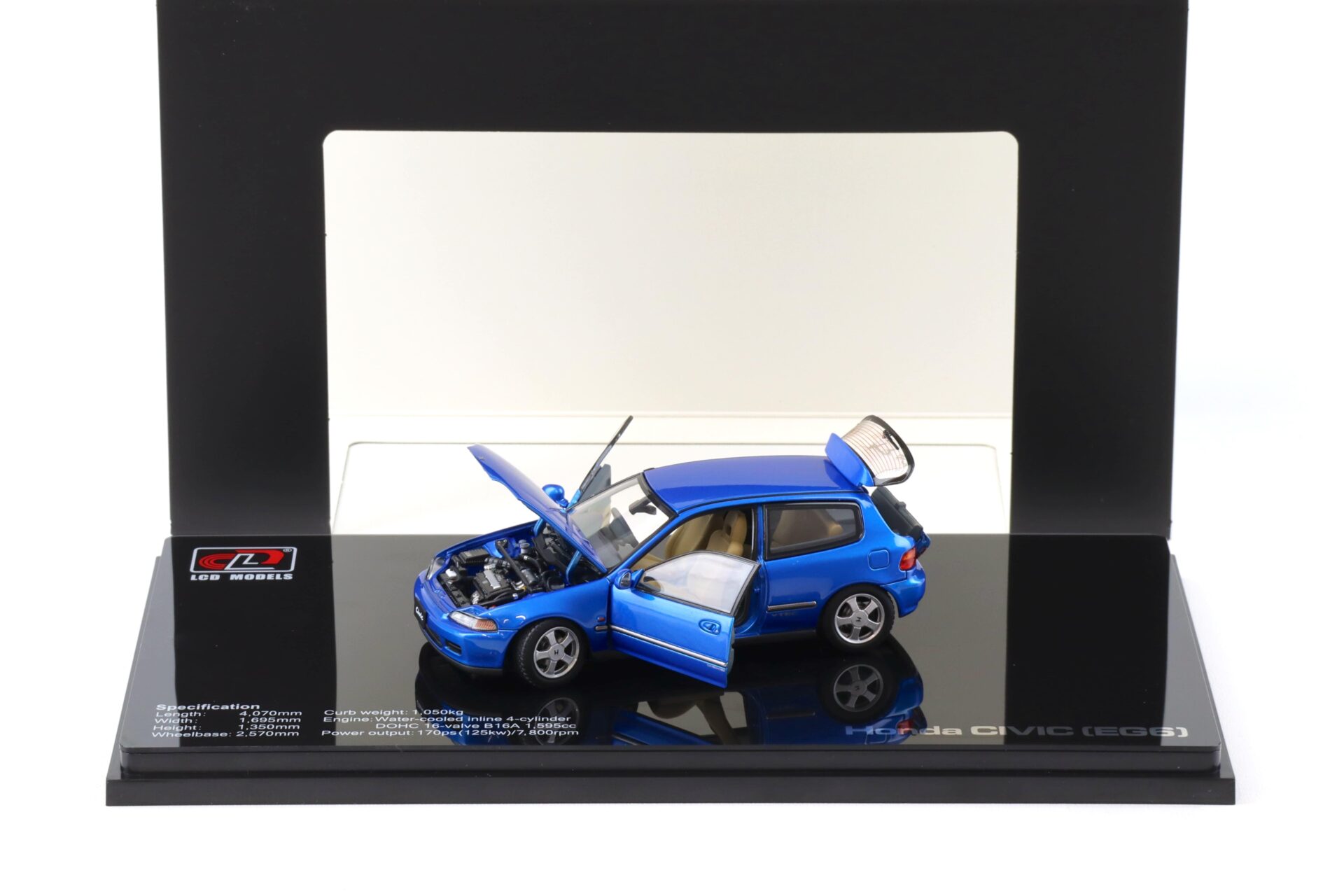 1:43 LCD Models Honda Civic SiR II (EG6) VTEC 1993 blue metallic LCD43010-BU