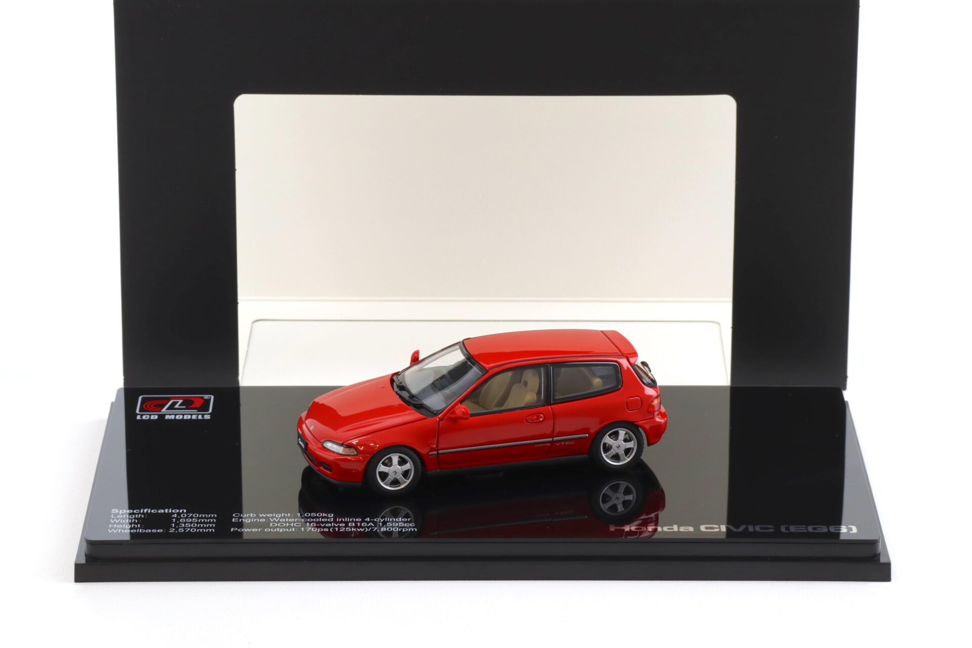 1:43 LCD Models Honda Civic SiR II (EG6) VTEC 1993 red LCD43010-RE