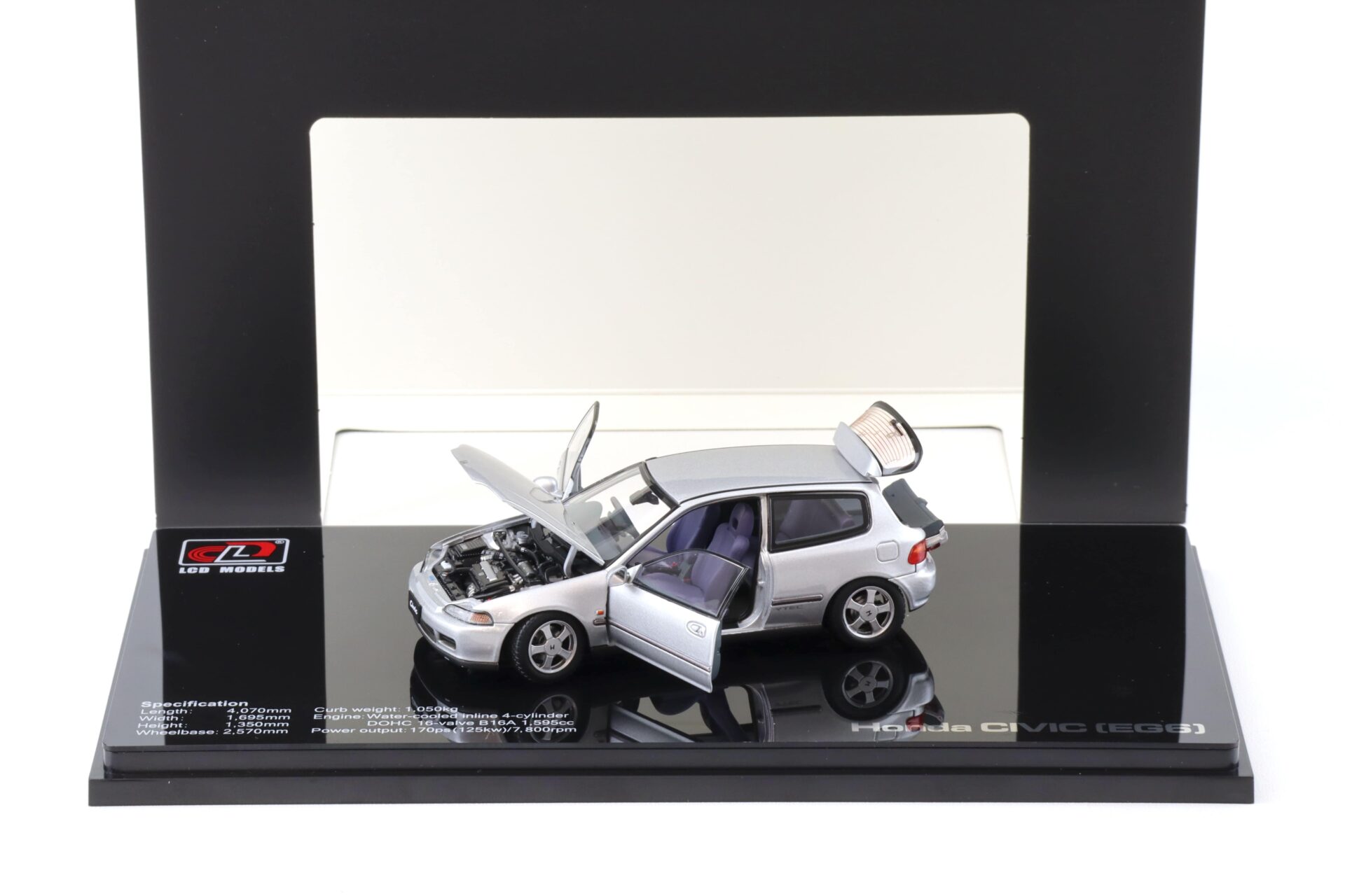1:43 LCD Models Honda Civic SiR II (EG6) VTEC 1993 silver LCD43010-SI