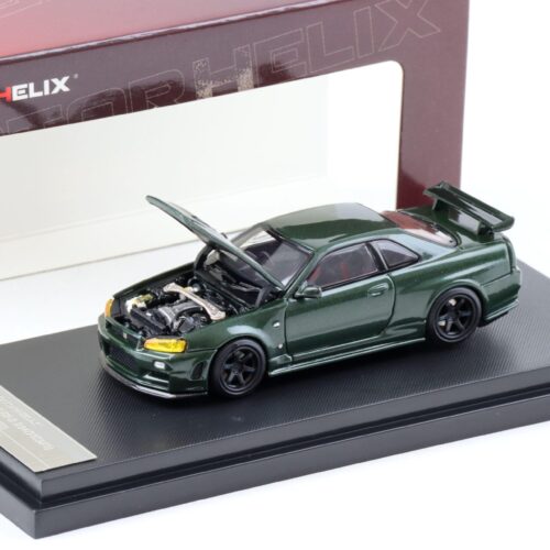 1:64 Motorhelix Nissan Skyline GT-R R34 Nismo CRS dark green M63421