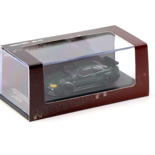 1:64 Motorhelix Nissan Skyline GT-R R34 Nismo CRS dark green M63421