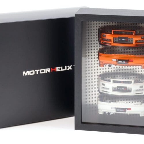 1:18 Motorhelix Nissan Skyline R34 Bumper Frame Display orange + white M91007