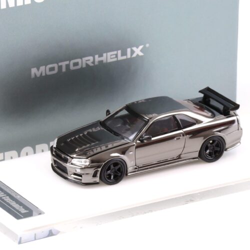 1:64 Motorhelix Nissan Skyline GT-R R34 Nismo Electro. Gun Metal HEC EXPO
