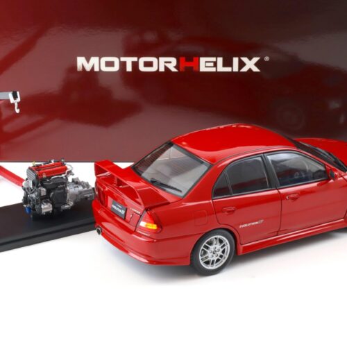 1:18 Motorhelix Mitsubishi Lancer EVO 4 IV Palma red 1999 with engine M84004
