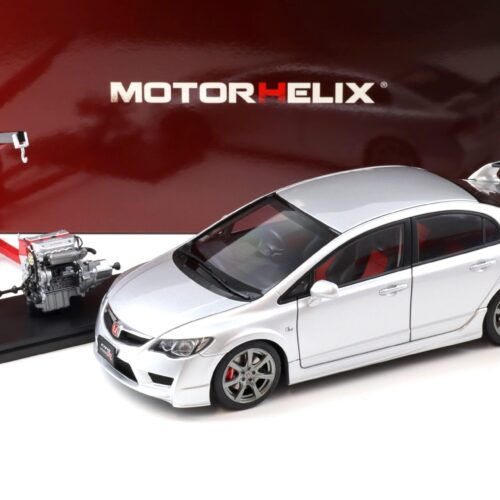 1:18 Motorhelix Honda Civic Type R (FD2) Late Version Super Platinum silver M85405