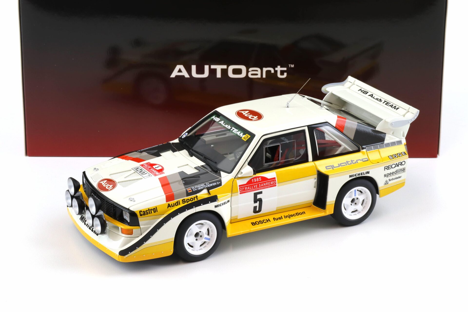 ID 100988 orig.jpg 1:18 AUTOart Audi Sport Quattro S1 Rally San Remo 1985 Winner Röhrl/Geistdörfer #5