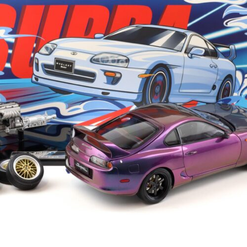 1:18 WHELART Toyota Supra A80 Coupe Midnight purple LHD with engine + wheels
