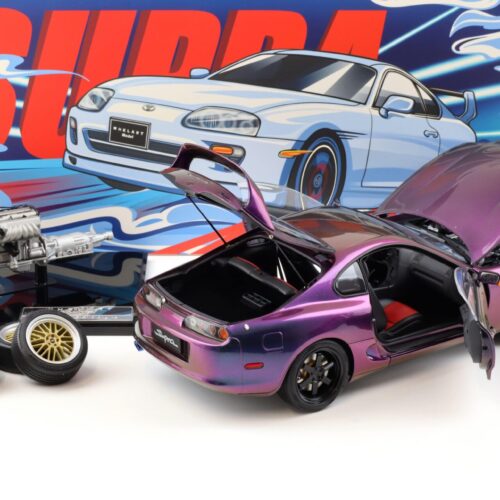1:18 WHELART Toyota Supra A80 Coupe Midnight purple LHD with engine + wheels