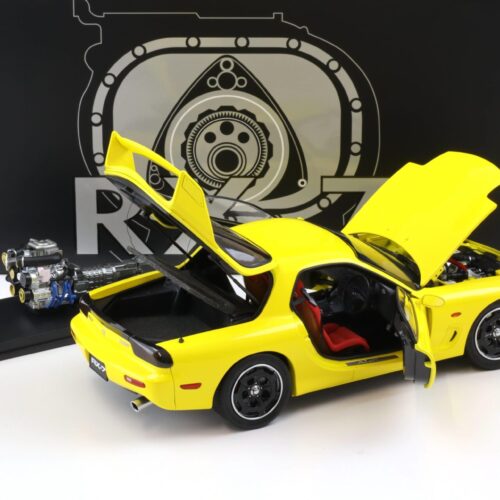 1:18 Polar Master Mazda RX-7 Speed Coupe yellow with engine PLM22-002-1